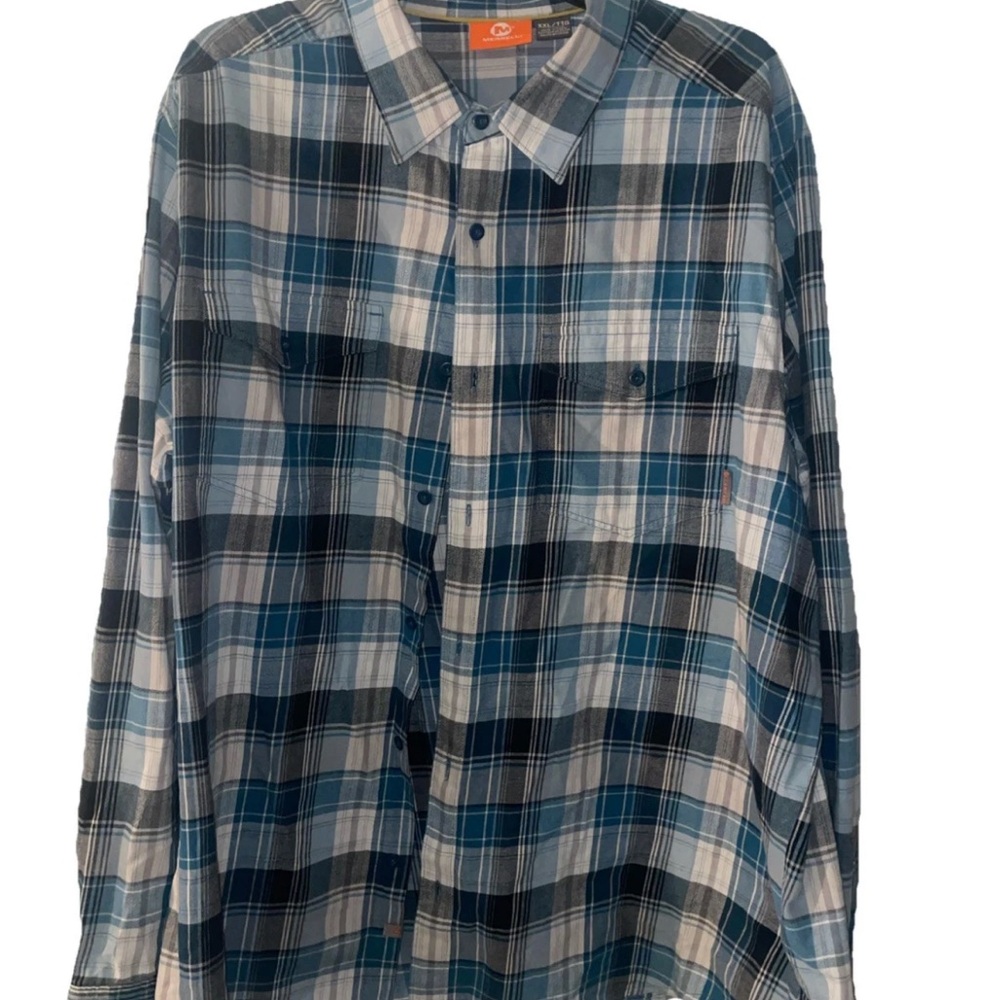 Merrell Mens 2xl Flannel Long Sleeve hiking camping double pocket upf